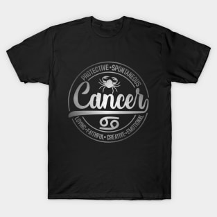 Zodiac round sign designs Cancer. T-Shirt